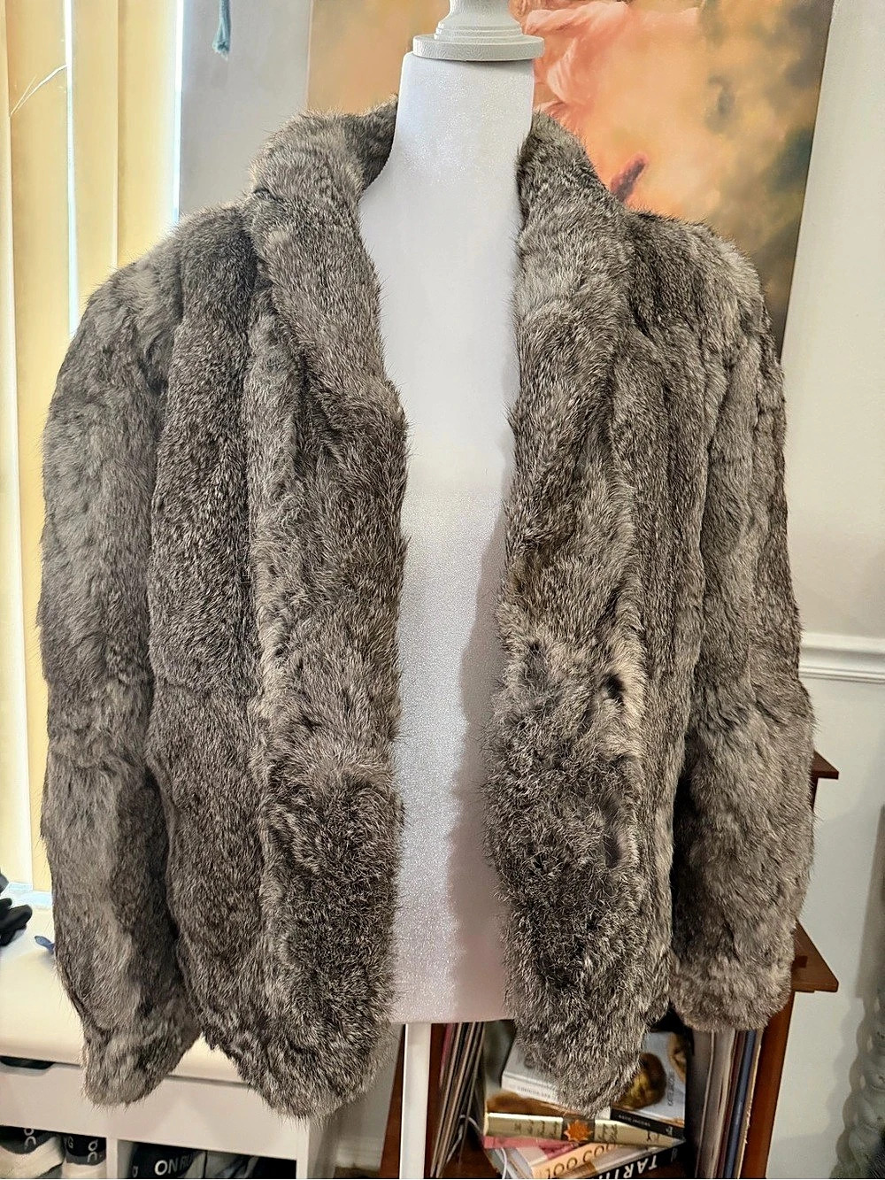 Berman Rabbit Fur Jacket in Brown Like New